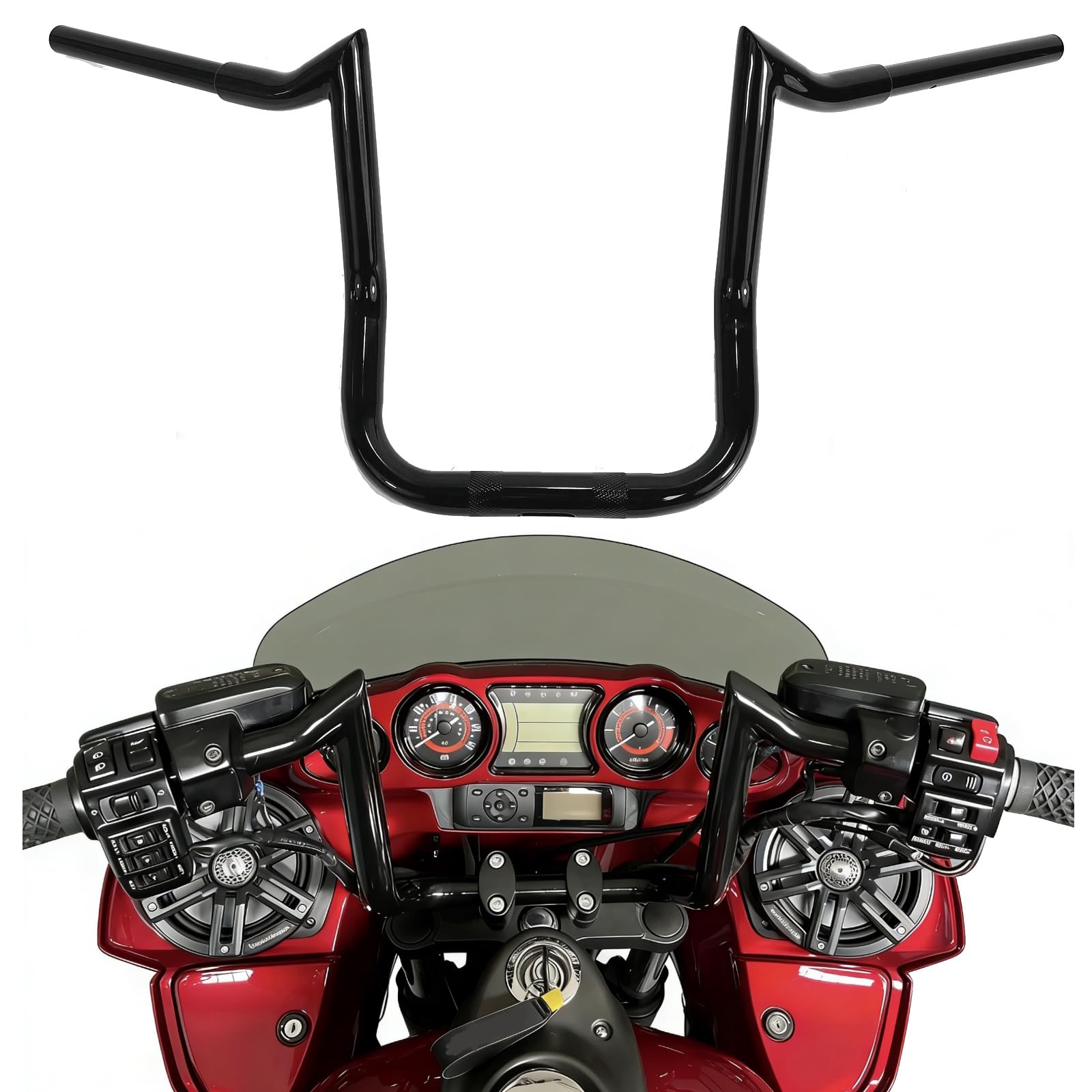 Amazon.com: Motorcycle 12 inch Rise Ape Hanger Handlebar Monkey